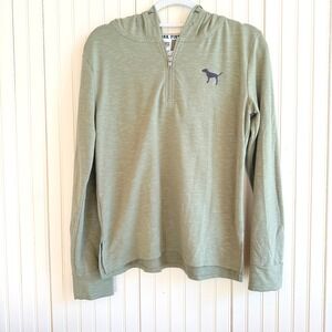 Victoria's Secret PINK lightweight Quarter Zip Hoodie Sage Green Size Small